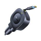 Baseus PrimeTrip VR2 45W + 45W Car Charger with Retractable USB-C Cable - Black