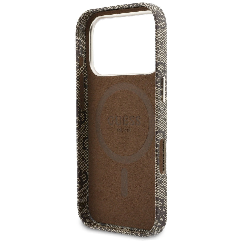 Guess 4G Script MagSafe Case til iPhone 17 Pro - Brunt