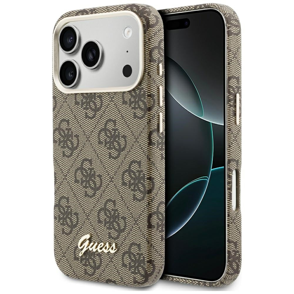 Guess 4G Script MagSafe Case til iPhone 17 Pro Max - Brunt