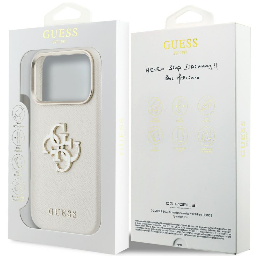 Guess FW Resin Logo Case til iPhone 17 Pro Max - Beige