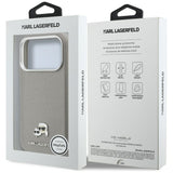 Karl Lagerfeld Karl & Choupette Head Pins Saffiano MagSafe Case til iPhone 17 Pro Max - Grå
