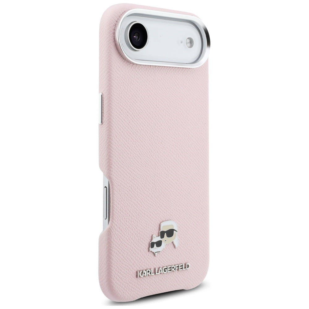 Karl Lagerfeld Karl & Choupette Head Pins Saffiano MagSafe iPhone Air Case - Pink