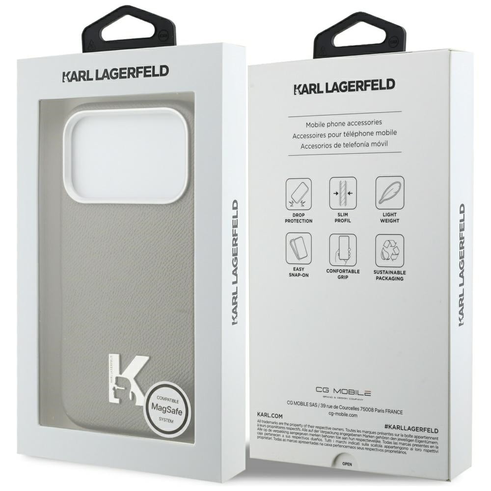 Karl Lagerfeld Karl Head Logo MagSafe Case til iPhone 17 Pro Max - Grå