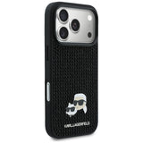Karl Lagerfeld Rhinestones Karl&Choupette Pin Case til iPhone 17 Pro - sort