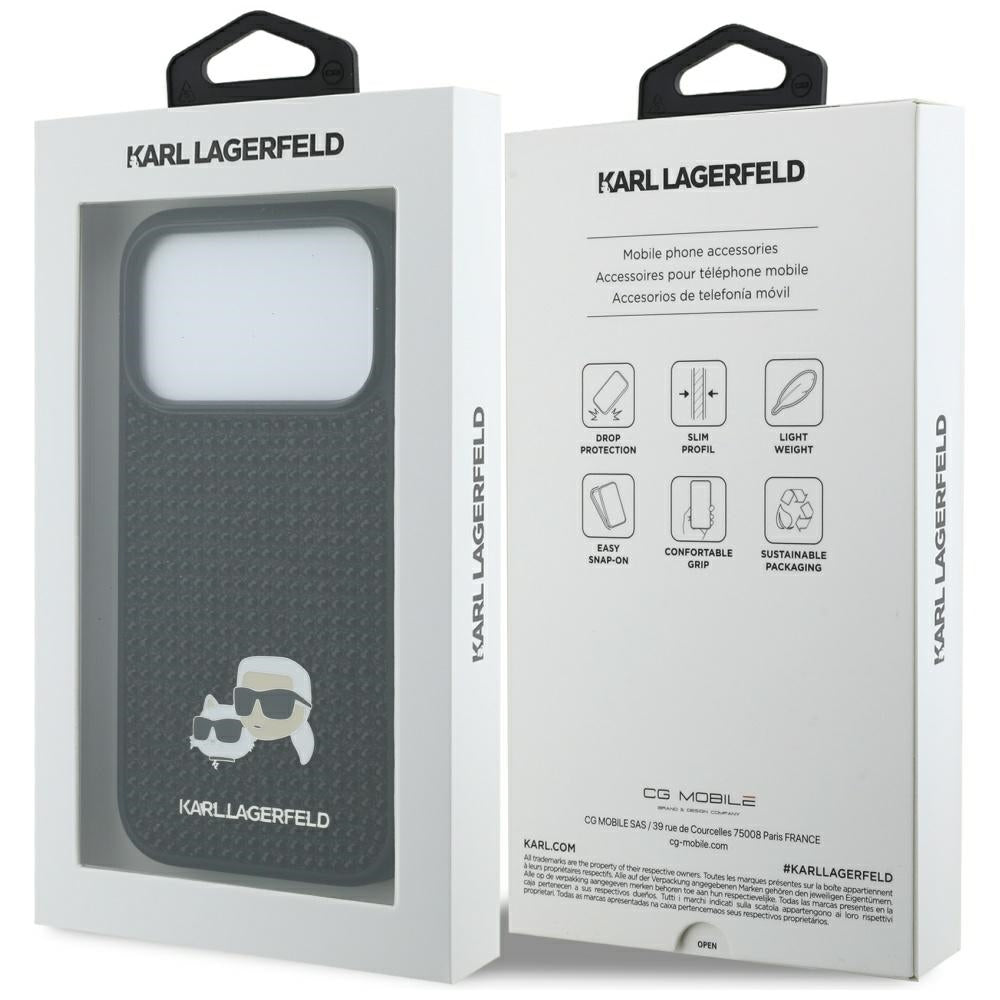 Karl Lagerfeld Rhinestones Karl&Choupette Pin Case til iPhone 17 Pro - sort