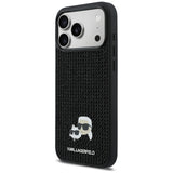 Karl Lagerfeld Rhinestones Karl&Choupette Pin Case til iPhone 17 Pro Max - sort