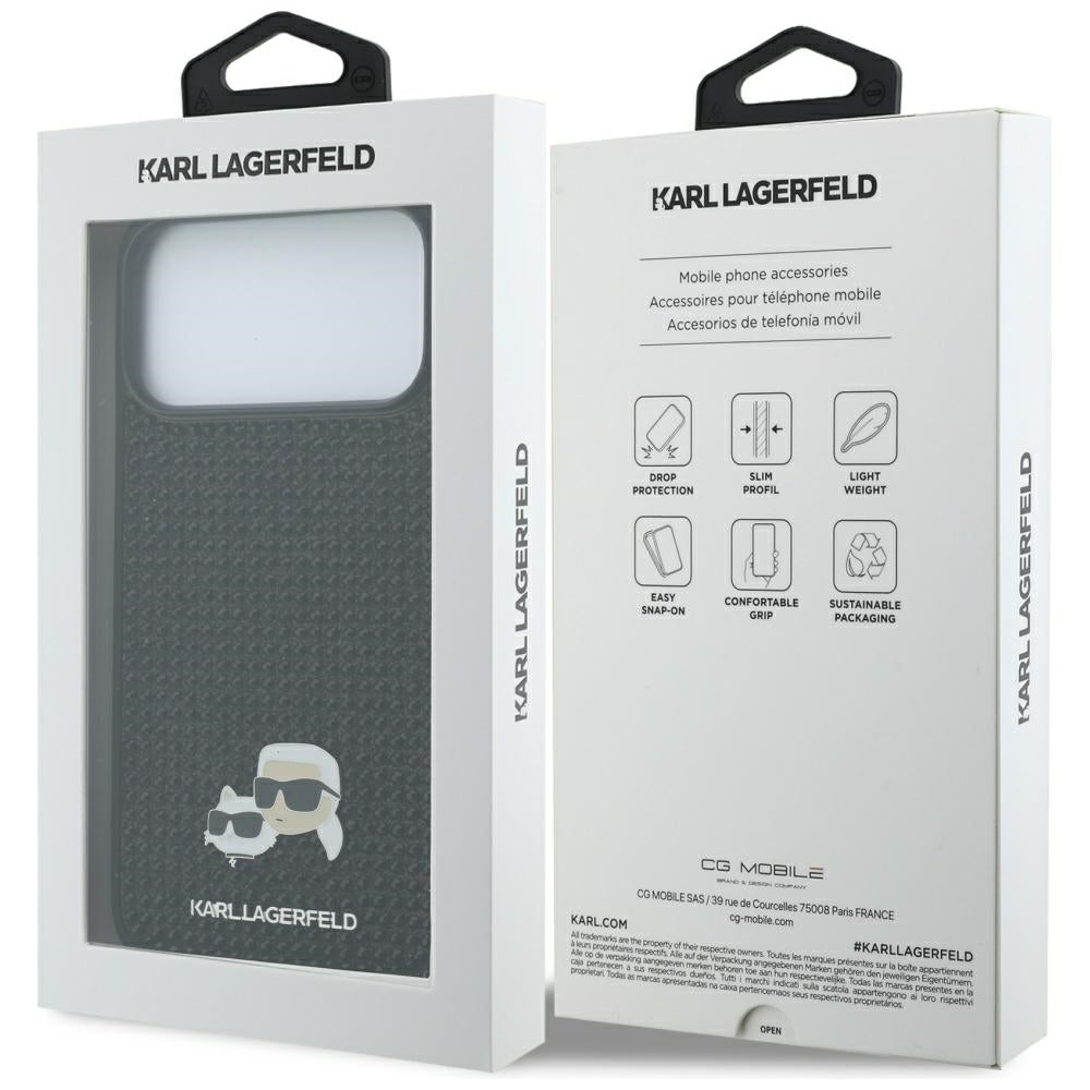 Karl Lagerfeld Rhinestones Karl&Choupette Pin Case til iPhone 17 Pro Max - sort