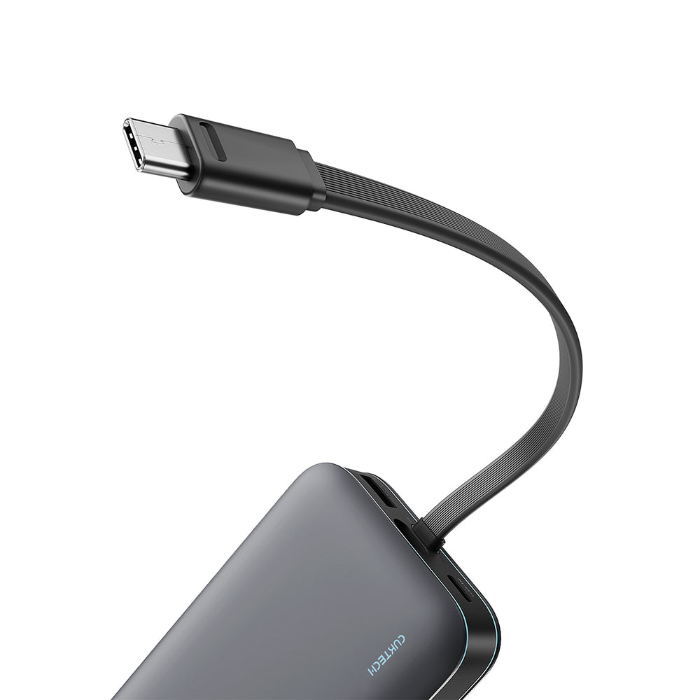 Cuktech LPB200N 40W 20000mAh Powerbank med integreret kabel - Grå