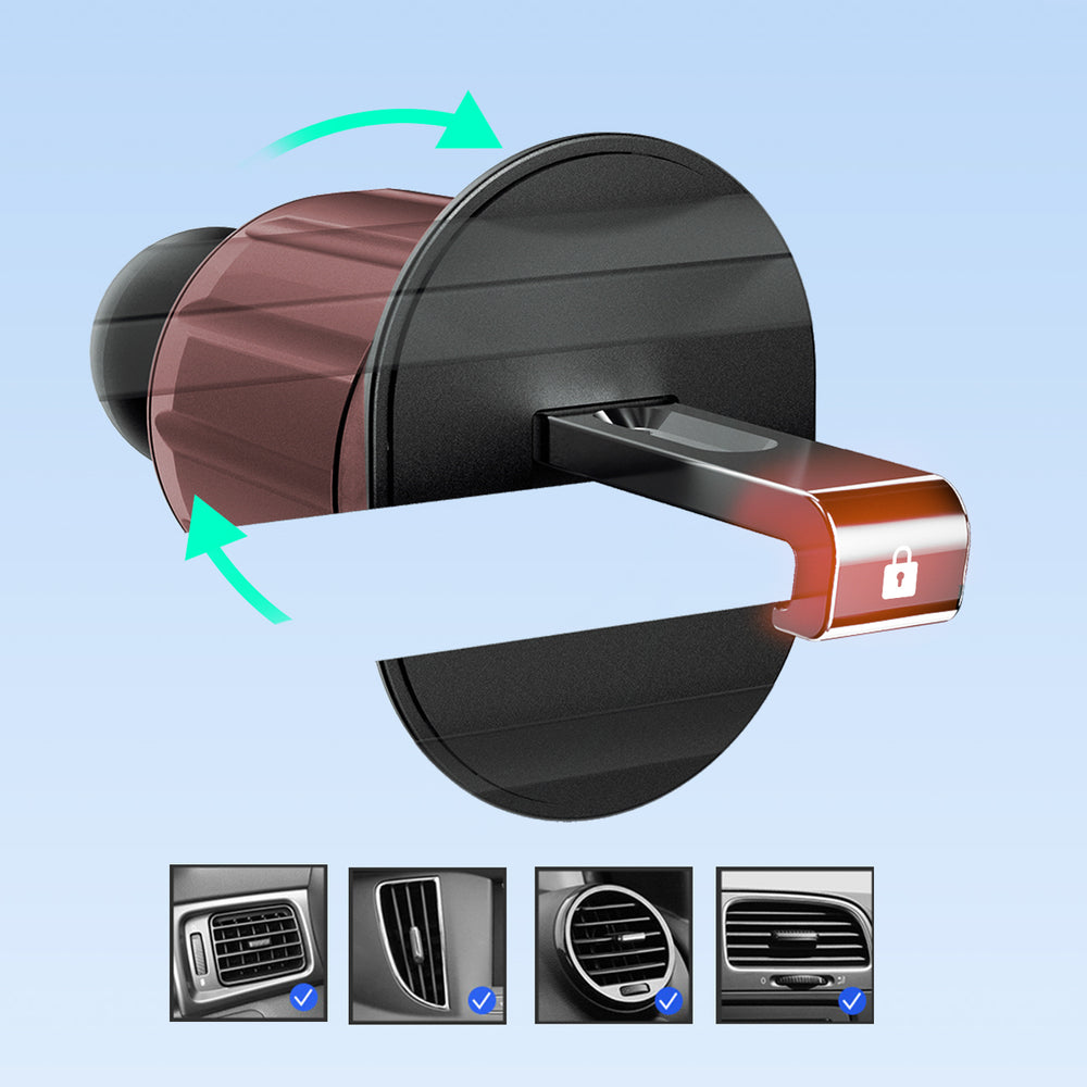 Dudao F2+ smartphone holder til luftventilen med klemme - sort