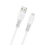 Dudao L25SM 3 A USB-A - micro USB-kabel med blød silikon flett 1 m - hvid