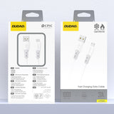 Dudao L25SM 3 A USB-A - micro USB-kabel med blød silikon flett 1 m - hvid
