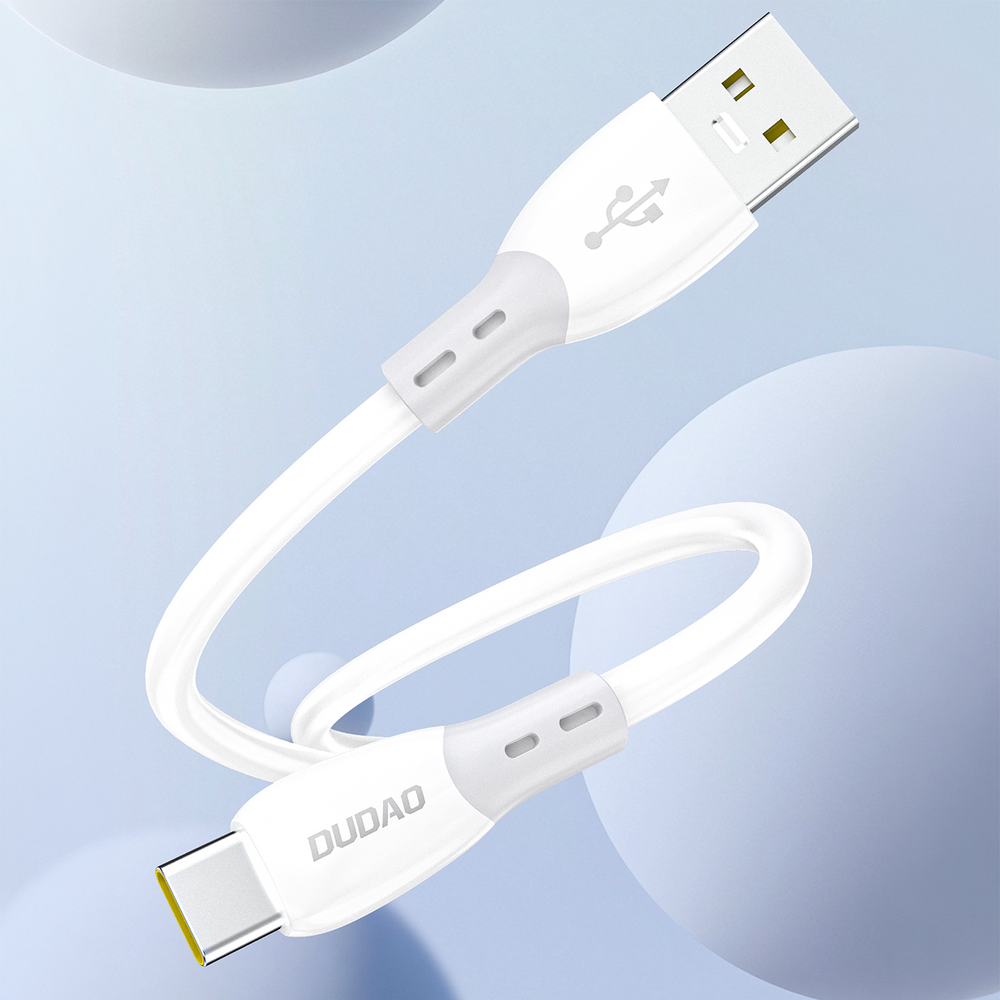 Dudao L25ST 5 A USB-A-USB-C-kabel med blød silikone fløj 1 m - hvid