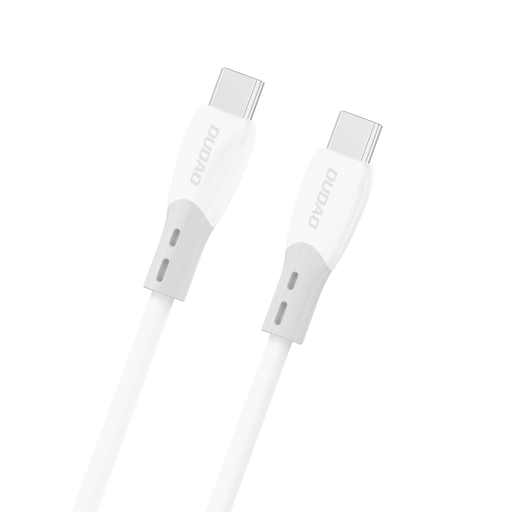 Dudao L25SC 60W USB-C - USB-C-kabel med blød silikone fløj 1m - hvid