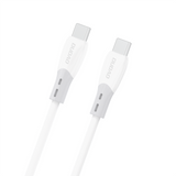 Dudao L25SC 60W USB-C - USB-C-kabel med blød silikone fløj 1m - hvid