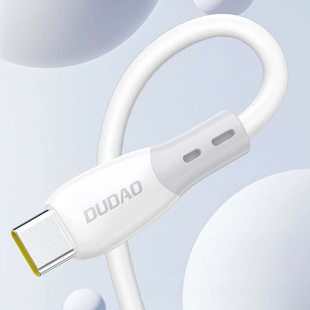 Dudao L25SC 60W USB-C - USB-C-kabel med blød silikone fløj 1m - hvid