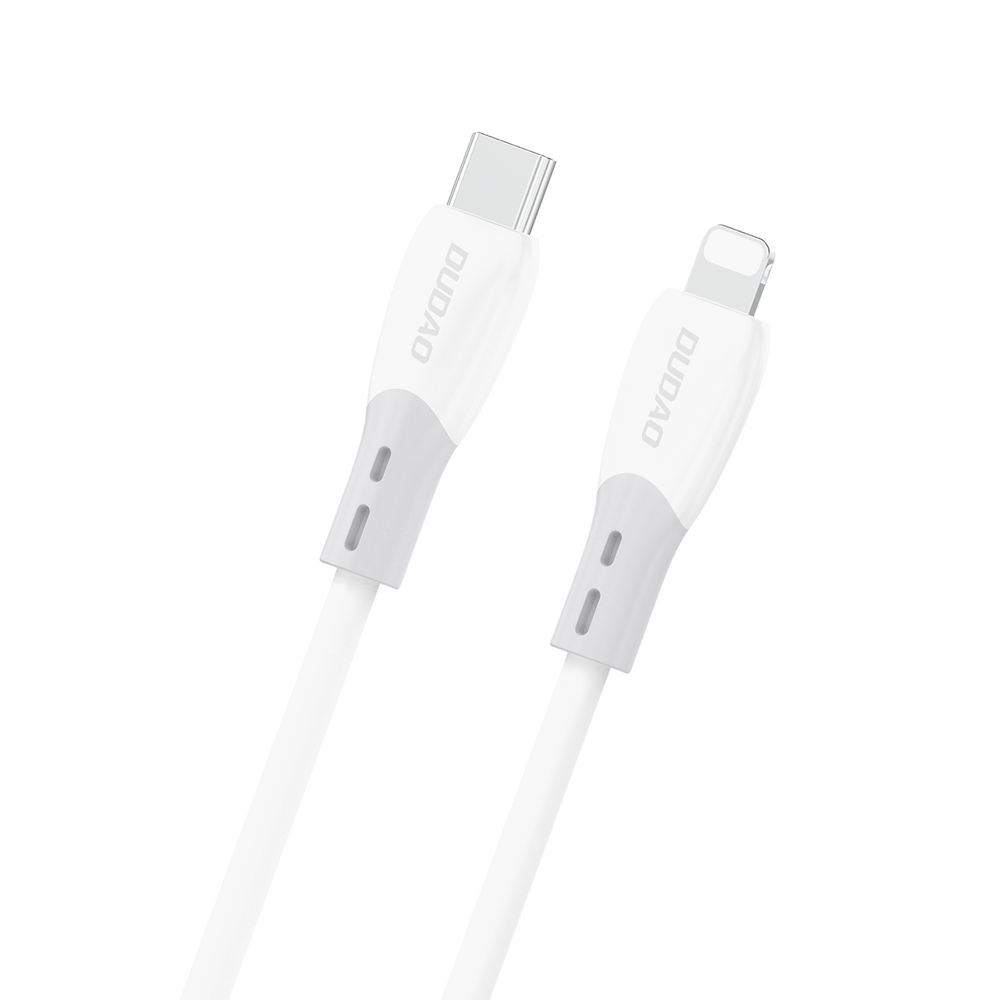 Dudao L25SX 30W USB-C - Lightning Cable med Soft Silicone Braid 2m - Hvid