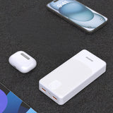 Dudao K10Pro Power Bank 2.4A 20000mAh 2 x USB-A - Hvid