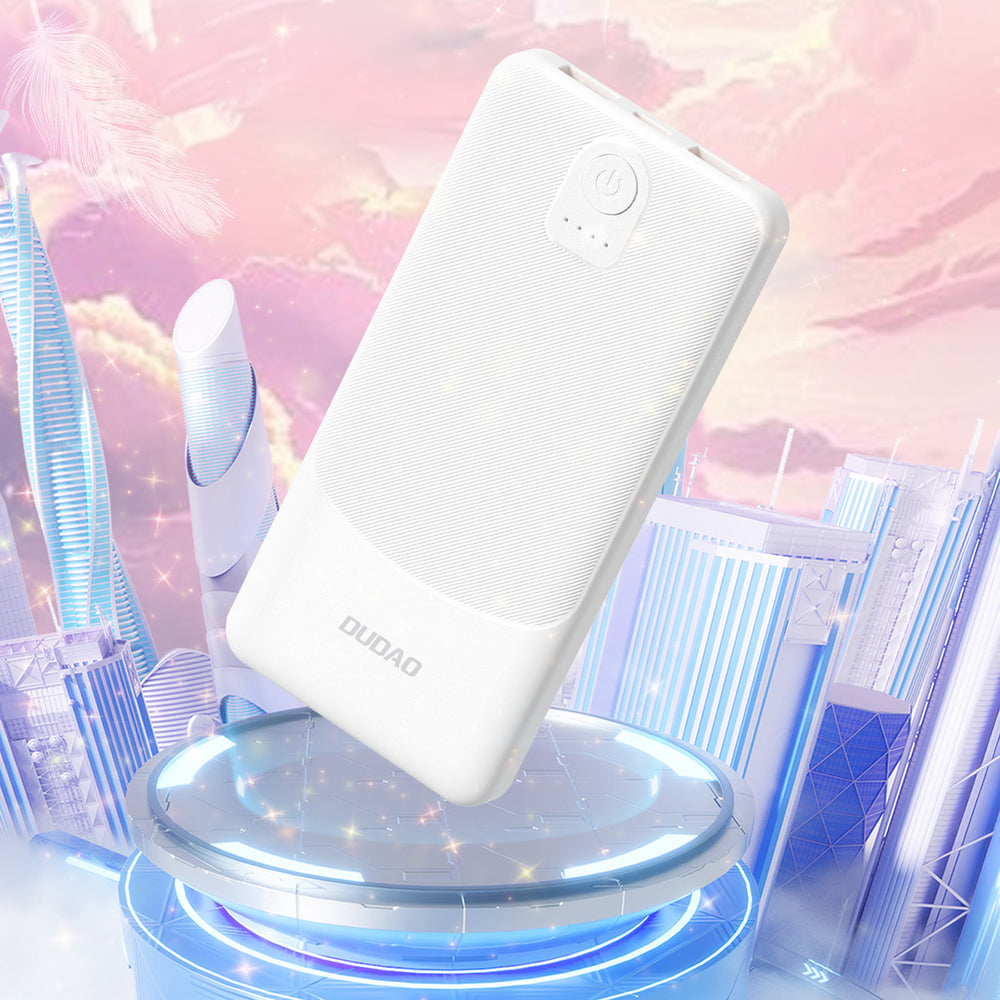 Dudao K10Pro Power Bank 2.4A 20000mAh 2 x USB-A - Hvid