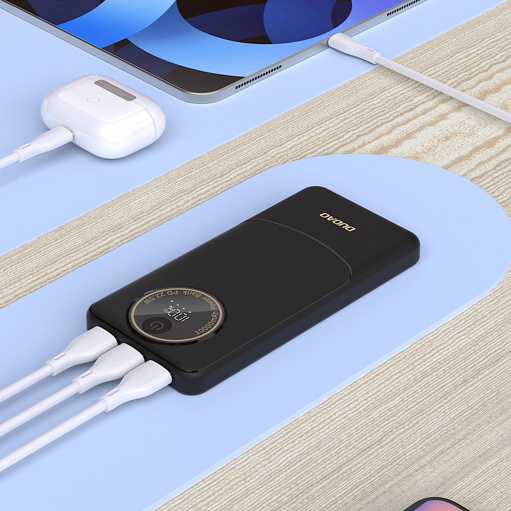 Dudao K12Pro Power Bank 22.5W PD 20000mAh USB-A, USB-C - sort