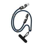 Dudao L20Max 65W 4-i-1-kabel med Lanyard USB-C til USB-C med Lightning og USB-A-adaptere - Blå