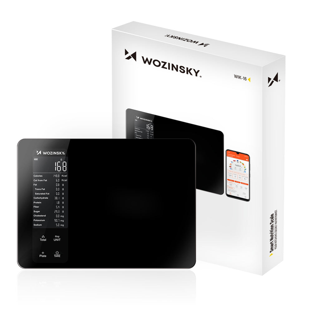Wozinsky WIK-16 Smart Kitchen Scale with Digital Display, Bluetooth App - Black