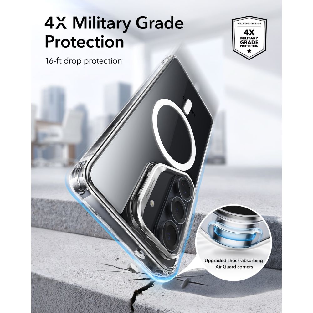 ESR Classic Hybrid Kickstand MagSafe Case til Samsung Galaxy S26+ - Gennemsigtig