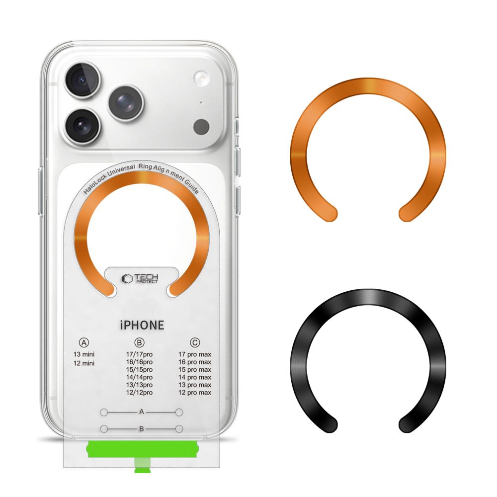 Tech-Protect MMP-210 MagSafe 2-pak magnetisk ring - orange / sort