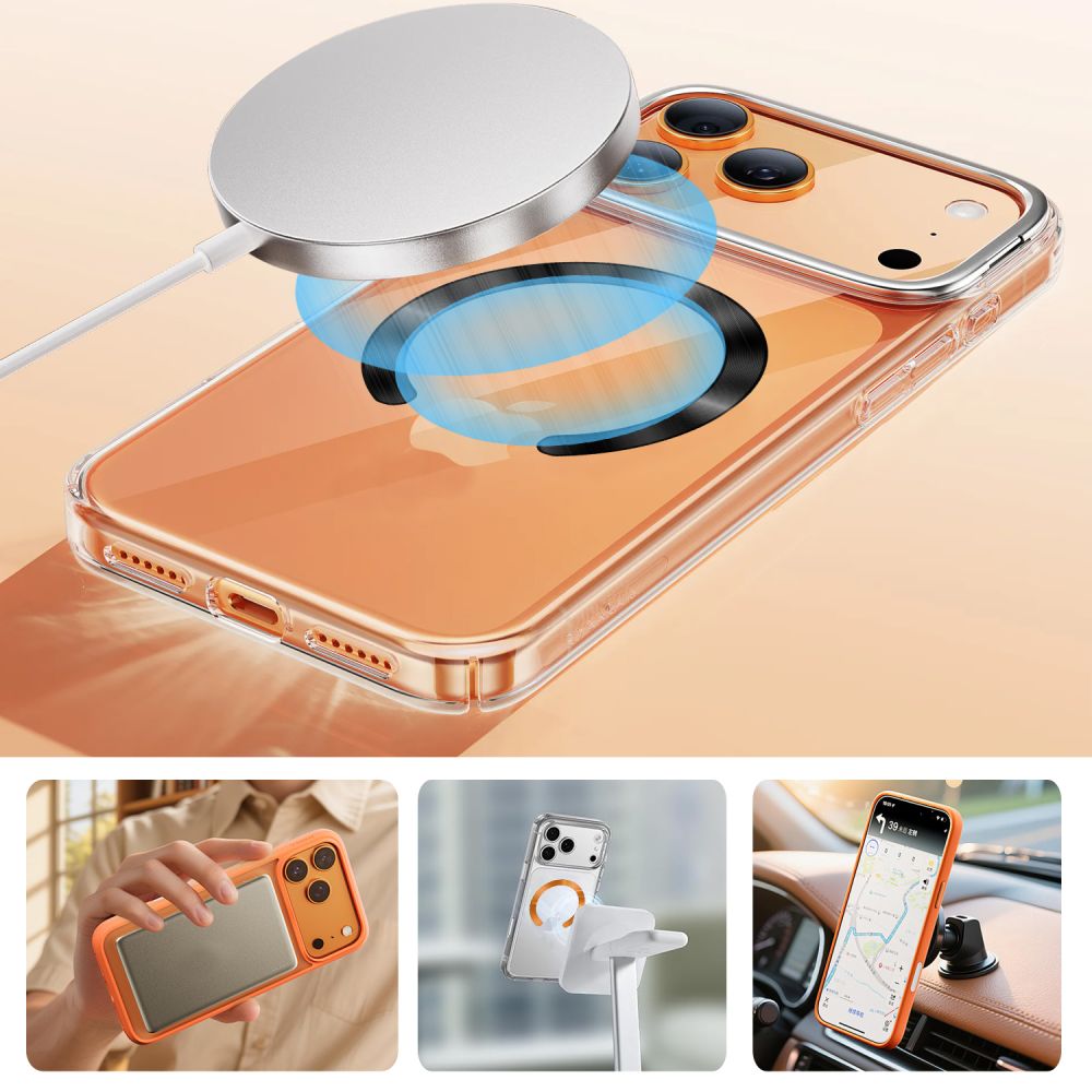 Tech-Protect MMP-210 MagSafe 2-pak magnetisk ring - orange / sort