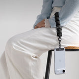 Ringke Holder & Puffer Hand Strap Phone Lanyard - sort
