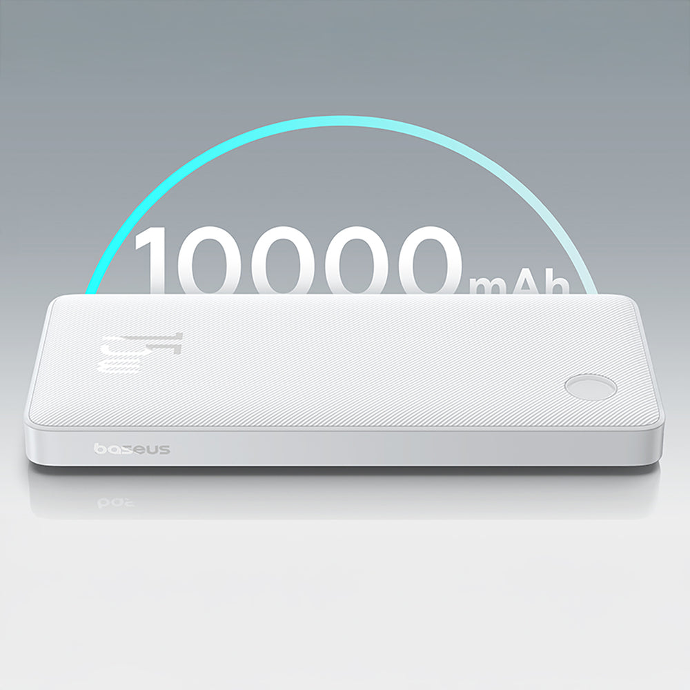 Baseus Airpow Lite 10000mAh 15W Power Bank with Baseus Simple USB-A - USB-C 30cm Cable - White
