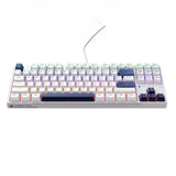 Machenike K500B-B87 Wired Mechanical Gaming Keyboard med baggrundsbelysning, rød switch - hvid