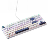 Machenike K500B-B87 Wired Mechanical Gaming Keyboard med baggrundsbelysning, rød switch - hvid