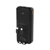 Wozinsky WFC-15B 20000mAh 22.5W PD20W Powerbank med indbygget Lightning og USB-C kabler - sort