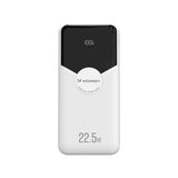 Wozinsky WFC-15W 20000mAh 22.5W PD20W Powerbank with Built-in Lightning and USB-C Cables - White