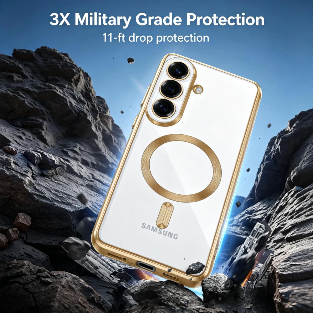 Tech-Protect MagFlex Case til Samsung Galaxy S26+ - gennemsigtigt guld