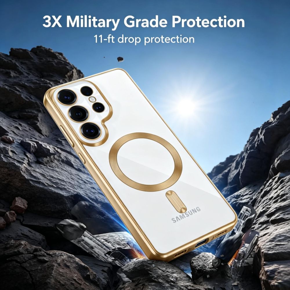 Tech-Protect MagFlex Case til Samsung Galaxy S26 Ultra - gennemsigtigt guld