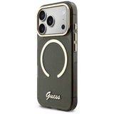 Guess IML Glitters Script Strap MagSafe Case til iPhone 17 Pro - sort