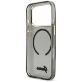 Guess IML Glitters Script Strap MagSafe Case til iPhone 17 Pro - sort