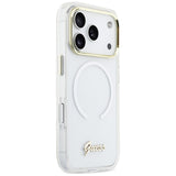 Guess IML Gradient Script Metal MagSafe Case til iPhone 17 Pro Max - Hvid