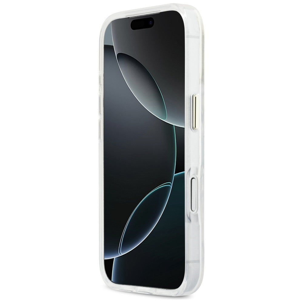 Guess IML Gradient Script Metal MagSafe Case til iPhone 17 Pro Max - Hvid