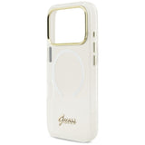 Guess IML Gradient Script Metal MagSafe Case til iPhone 17 Pro Max - Hvid