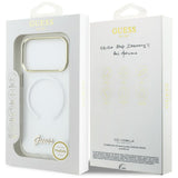 Guess IML Gradient Script Metal MagSafe Case til iPhone 17 Pro Max - Hvid