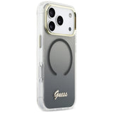Guess IML Gradient Script Metal MagSafe Case til iPhone 17 Pro Max - sort