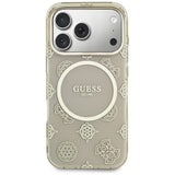 Guess IML Peony Dot MagSafe Case til iPhone 17 Pro - Beige