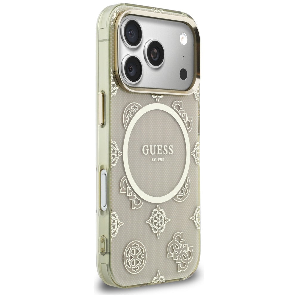Guess IML Peony Dot MagSafe Case til iPhone 17 Pro - Beige