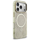 Guess IML Peony Dot MagSafe Case til iPhone 17 Pro - Beige