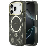 Guess IML Peony Dot MagSafe Case til iPhone 17 Pro - sort