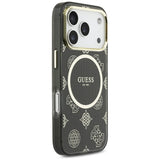 Guess IML Peony Dot MagSafe Case til iPhone 17 Pro - sort
