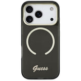 Guess IML Script Metal MagSafe Case til iPhone 17 Pro - sort