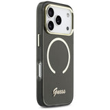 Guess IML Script Metal MagSafe Case til iPhone 17 Pro - sort